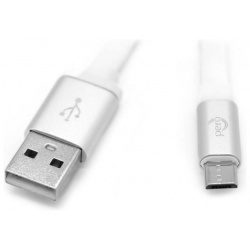 Дата кабель PERO micro USB  2А 1м белый Плосский для передачи данных