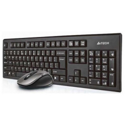 Набор клавиатура + мышь A4Tech 7100N клав:черный мышь:черный USB беспроводная 