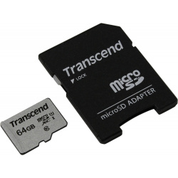 Карта памяти micro SDXC Transcend 64Gb 300S UHS I U1 + ADP (90/45 Mb/s) TS64GUSD300S A 