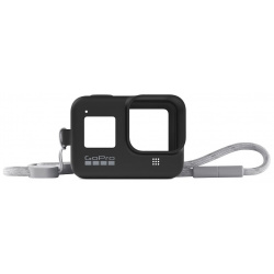 Силиконовый чехол с ремешком GoPro для камеры HERO8 черный AJSST 001 (Sleeve +  Lanyard)