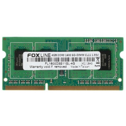 Память оперативная DDR3 Foxline 4Gb 1600MHz (FL1600D3S11SL 4G) FL1600D3S11SL 4G 