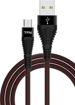 Кабель TFN microUSB knight 1 0m black Micro USB Premium с металлическими