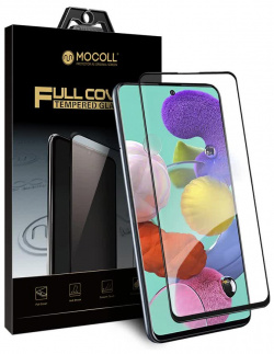 Защитное стекло MOCOLL полноразмерное 2 5D для Samsung A41 Черное (Серия Storm) SA41 