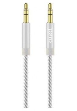 Аудио кабель PERO MC 01 2x3 5 JACK 2м Silver Предназначен для подключения