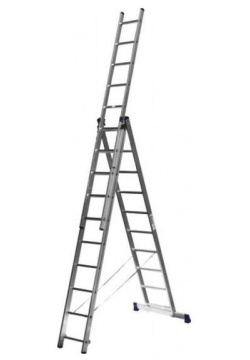 Лестница трехсекционная Сибин 38833 10 ступеней алюминиевая
