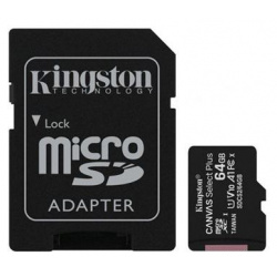 Карта памяти Kingston micro SDXC 64Gb Canvas Select Plus UHS I U1 A1 (100/10 Mb/s) SDCS2/64GBSP 