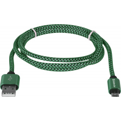 Кабель Defender USB08 03T USB  microUSB 1м (87804) Green 87804 Максимальная сила