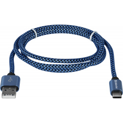 Кабель Defender USB09 03T USB Type C  1м (87817) Blue 87817