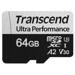 Карта памяти Transcend  microSD 64GB (TS64GUSD340S) w/ adapter TS64GUSD340S К
