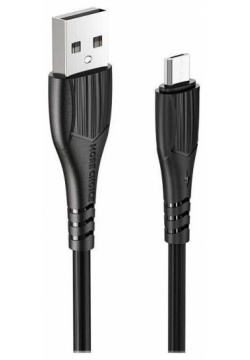 Дата кабель More choice USB 2 4A для micro K22m TPE 1м (Black) K22MB 
