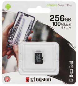 Карта памяти Kingston microSDXC Canvas Select Plus Class 10 256Gb (SDCS2/256GBSP) SDCS2/256GBSP 