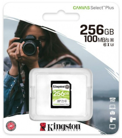 Карта памяти Kingston Canvas 256Gb Select Plus SDXC UHS I U3 V30 (100/85 Mb/s) SDS2/256GB 