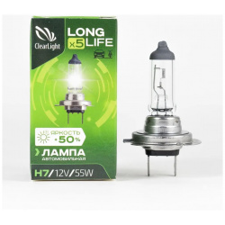 Лампа Clearlight H7 12V 55W LongLife MLH7LL (1шт) Галогеновая