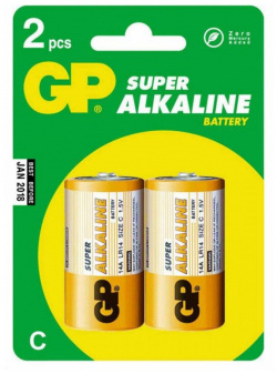 Батарейка GP Super Alkaline 14A LR14 C (2шт ) BC2/GP 2CR2 