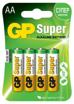 Батарейка GP Super Alkaline 15A LR6 AA (4шт ) BC4/GP 2CR4 Комплект из четырех