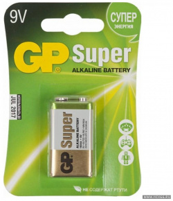 Батарейка GP Super Alkaline 1604A 6LR61 "Крона" 9V 550mAh (1шт ) 5CR1 С