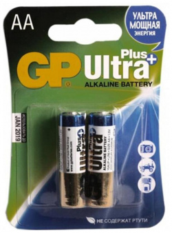Батарейка GP Ultra Plus Alkaline 15AUP LR6 AA (2шт ) 2CR2 Комплект из двух