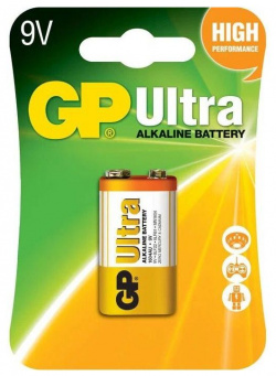 Батарейка GP Ultra Alkaline 1604AU 6LR61 9V (1шт ) 5CR1 