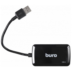 Хаб разветвитель USB 3 0 Buro BU HUB4 U3 S 4порт  черный