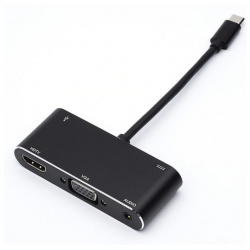 Адаптер Atcom Type C  HDMI+VGA+USB 10cm AT2810