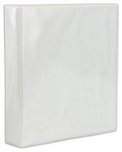 Папка на 4 кольцах с передним прозрачным карманом BRAUBERG  65 мм картон/ПВХ белая до 400 листов 221487