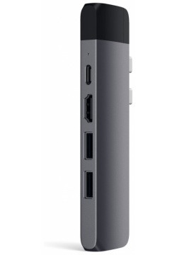 USB концентратор Satechi Aluminum Pro Hub With Ethernet для 2016/2017 MacBook 13/15 Space Gray ST TCPHEM 