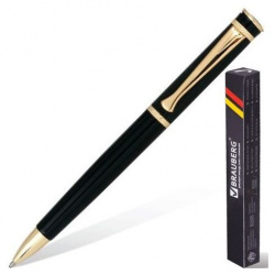 Ручка бизнес класса шариковая BRAUBERG Perfect Black  корпус черный узел 1 мм линия письма 0 7 синяя 141416