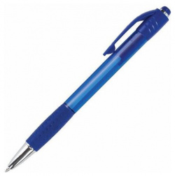 Ручка шариковая автоматическая с грипом BRAUBERG SUPER  СИНЯЯ корпус синий узел 0 7 мм линия письма 35 143374 (24 шт )