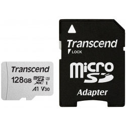 Карта памяти Transcend 128GB UHS I U3A1 microSD with Adapter TS128GUSD300S A 