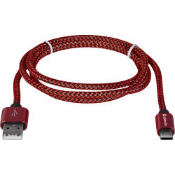 Кабель Defender USB09 03T USB Type C  1м (87813) Red 87813