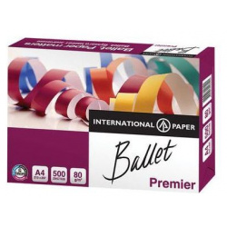 Бумага офисная А4  класс A BALLET Premier 80 г/м2 500 л ColorLok International Paper белизна 161% (CIE)