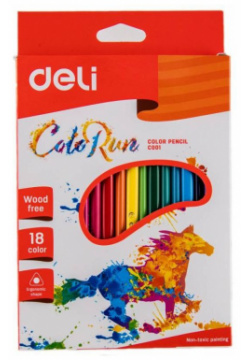 Карандаши цветные Deli ColoRun 18 цветов EC00110 
