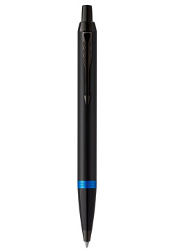 Ручка шариков  Parker IM Vibrant Rings K315 (CW2172941) Marine Blue PVD M син черн подар кор сменный стержень 1стерж линия 1мм кругл телескопич корпус CW2172941