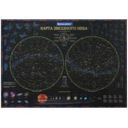 112370  Карта "Звездное небо и планеты" 101х69 см с ламинацией интерактивная европодвес BRAUBERG