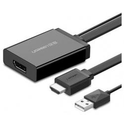 Конвертер UGREEN MM107 (40238) HDMI + USB to DP Converter  0 5 м черный –