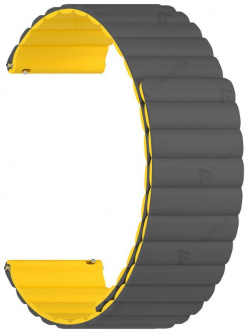 Универсальный силиконовый ремешок LYAMBDA ACRUX для часов 20 mm DSJ 32 GY Grey/Yellow 