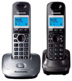 Радиотелефон Panasonic KX TG2512RU1 серый металлик 