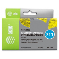 Картридж Cactus CS CZ132 №711 для HP DJ T120/T520  желтый струйных