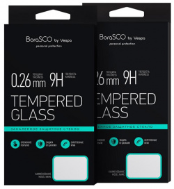 Защитное стекло BoraSco Full Cover+Full Glue для Samsung Galaxy J4+/J6+ J415F/J610F Черная рамка 