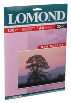 Бумага Lomond 0102043 A4/150г/м2/25л /белый глянцевое для струйной печати 