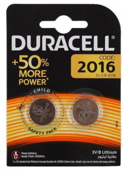 Батарейка Duracell DL/CR2016 CR2016 (2шт ) Батарея