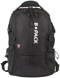 Рюкзак B PACK S 02 (БИ ПАК) универсальный  с отделением для ноутбука усиленная ручка черный 47х31х16 см 226948