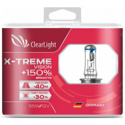 Лампа Clearlight H1 12V 55W X treme Vision +150% Light (компл  2 шт ) MLH1XTV150