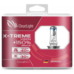 Лампа Clearlight H7 12V 55W X treme Vision +150% Light (компл  2 шт ) MLH7XTV150