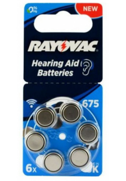 Батарейка RAYOVAC ACOUSTIC Type 675 блистер 6шт  04600945416