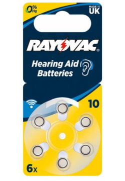 Батарейка RAYOVAC ACOUSTIC Type 10 блистер 6шт  04610945416