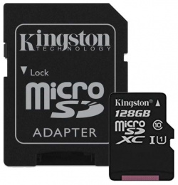 Карта памяти Kingston Canvas 128Gb Select Plus SDXC UHS I U3 V30 (100/85 Mb/s) 