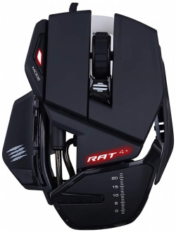 Игровая мышь Mad Catz  R A T 4+ чёрная (PMW3330 USB 9 кнопок 7200 dpi красная подсветка) MR03MCINBL000 0