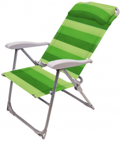 Кресло шезлонг  складное "Ника" зеленый (сетка) К2 Nika
