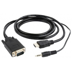 Кабель Gembird Cablexpert HDMI VGA 19M/15M + 3 5Jack 1 8m Black A 6 